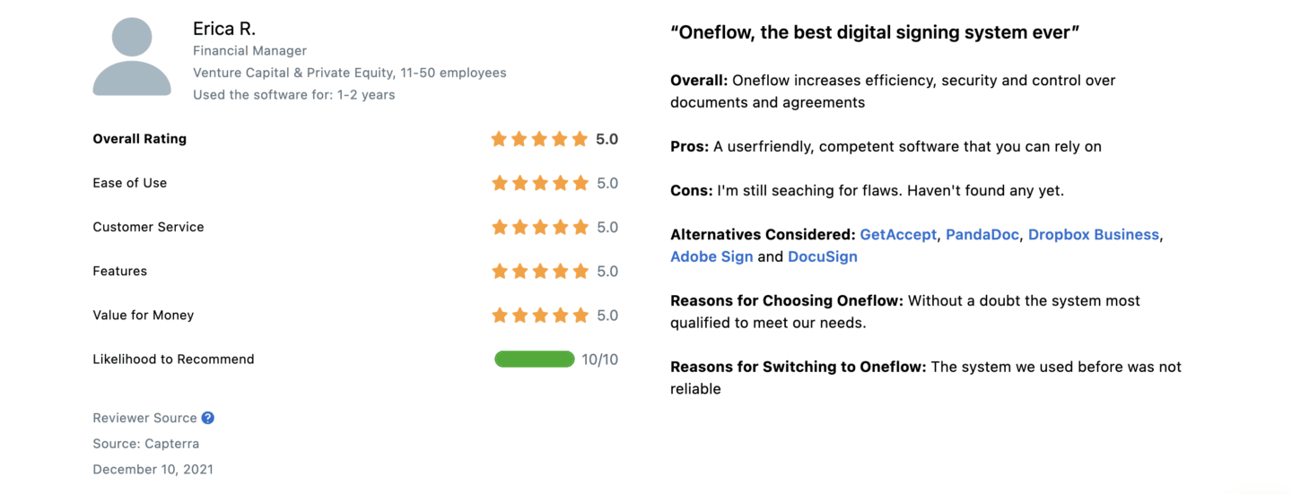 Gartner Digital Market -Oneflow 