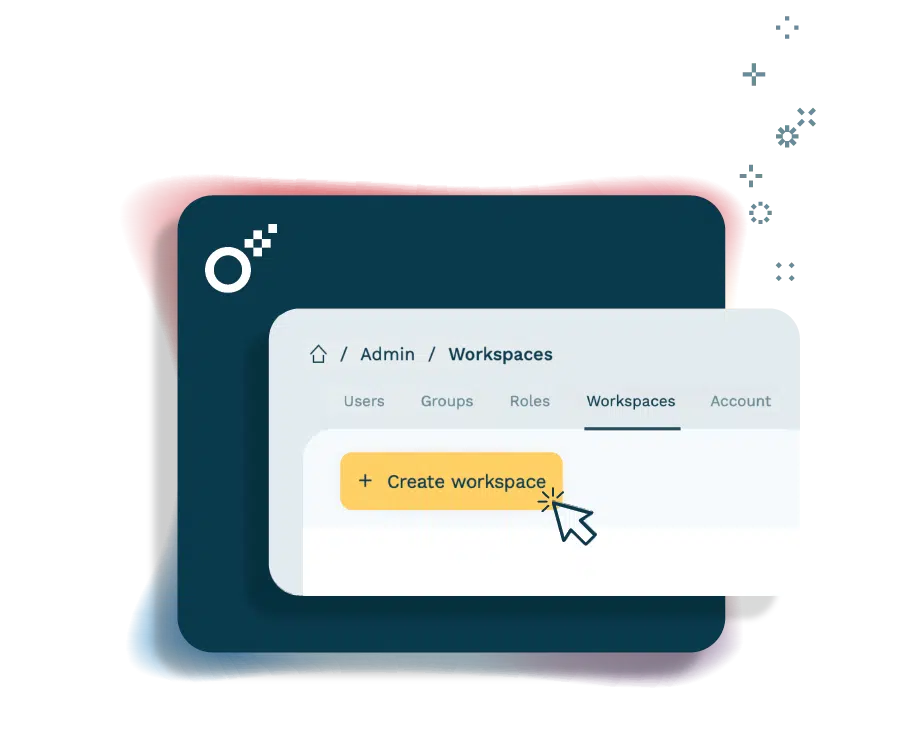 When using Oneflow instead of PandaDoc everyone get accesss to our Workspace functionality. The image highlights how you create a Workspace in Oneflow. Divide your contracts according to your preferences, e.g. letting people in HR be in one Workspace and Sales in antoher.