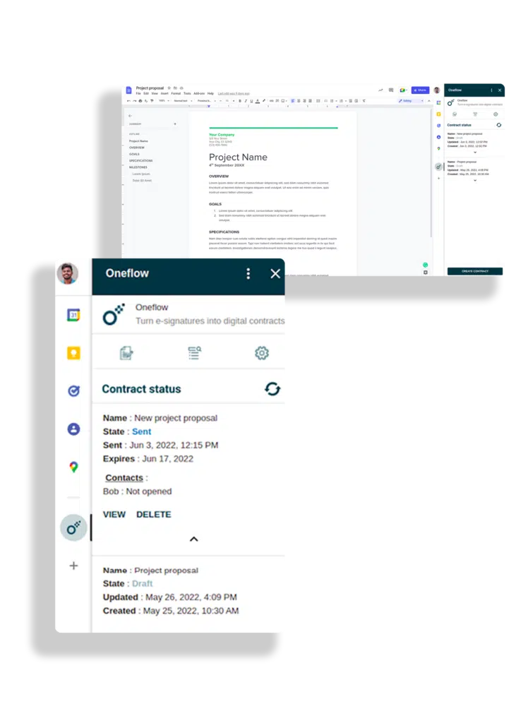 Google Workspace Addon for Oneflow makes it easy to convert your Google slides or Google docs to Oneflow contracts. Create, collaborate and sign contracts within minutes.
