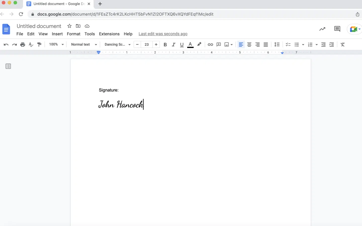 how to sign google doc 