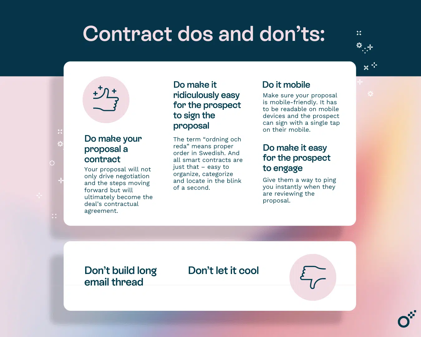 sales proposal guide - Contract dos and don’ts - Oneflow