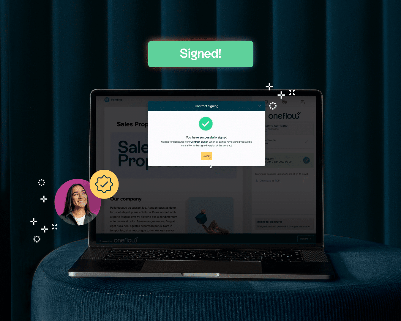 digital signature for car rental - signed contract - Oneflow