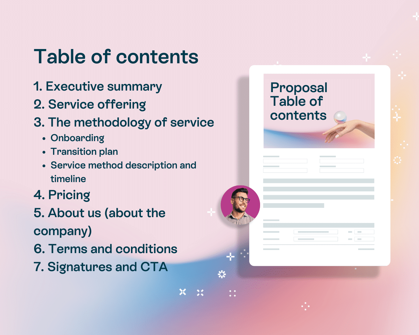 Oneflow - The ultimate guide to proposal management - Proposal Table of contents 