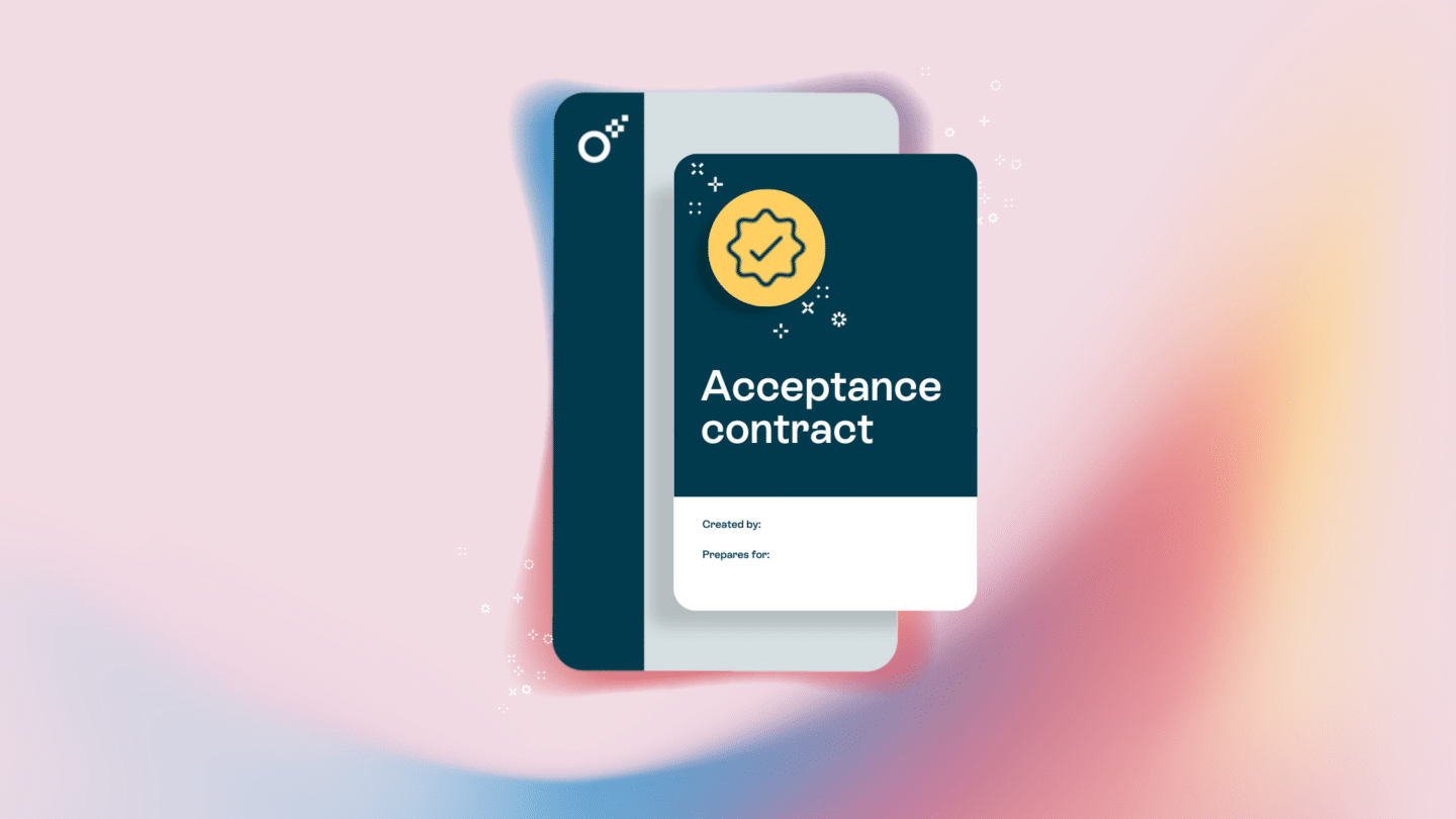 An acceptance contract is a legal document that binds parties involved in an agreement - Oneflow