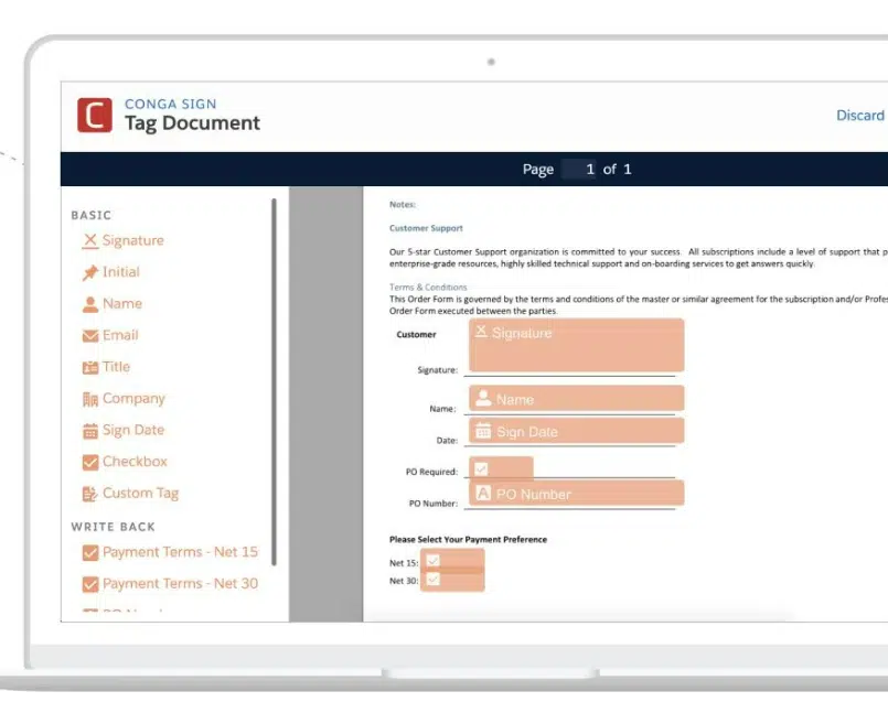 A screenshot of the Conga Contracts dashboard