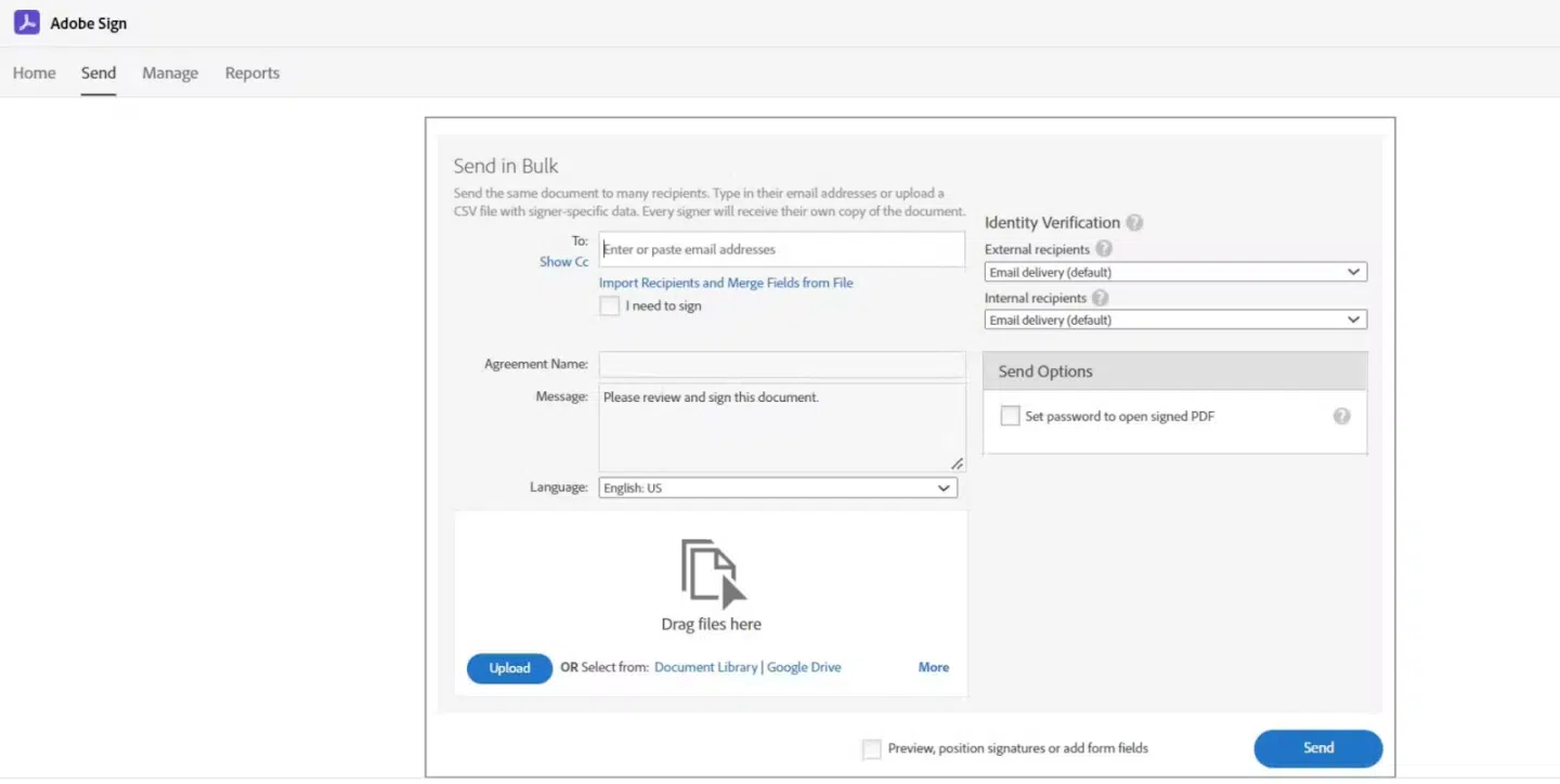 Adobe Sign e-signature software