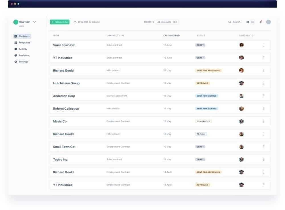 Juro software lets you sign contracts, store and manage them, and save time in the process