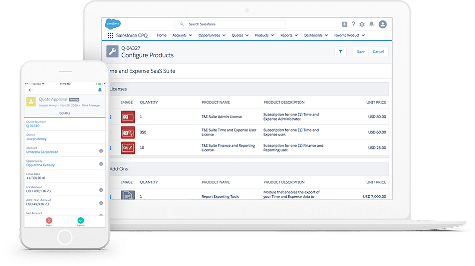 A screenshot of the Salesforce Revenue Cloud CPQ dashboard