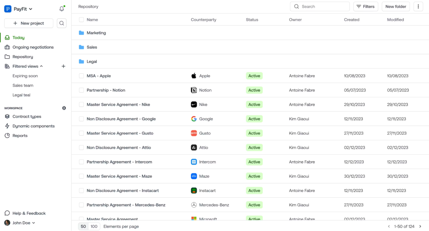 Tomorro contract editor with multilingual support and approval workflows