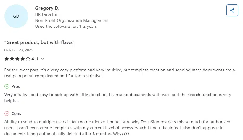 Docusign user review