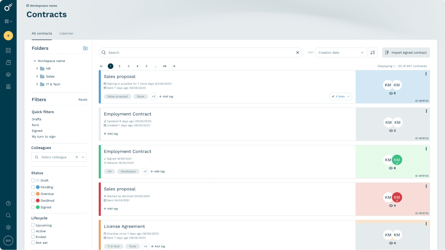 Oneflow CLM and proposal software with advanced features for AI-powered document generation