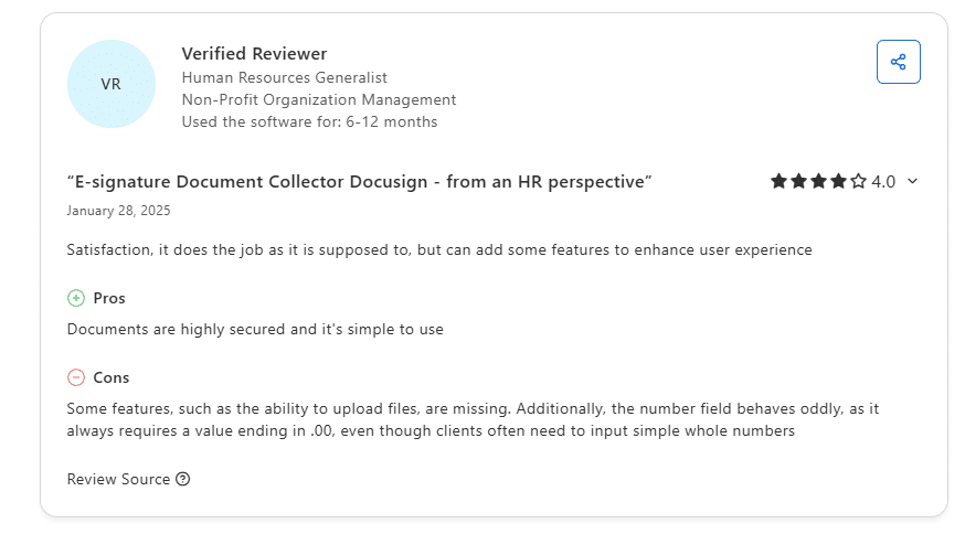 Docusign user opinion