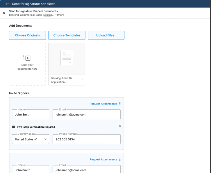 A screenshot of the Signeasy dashboard