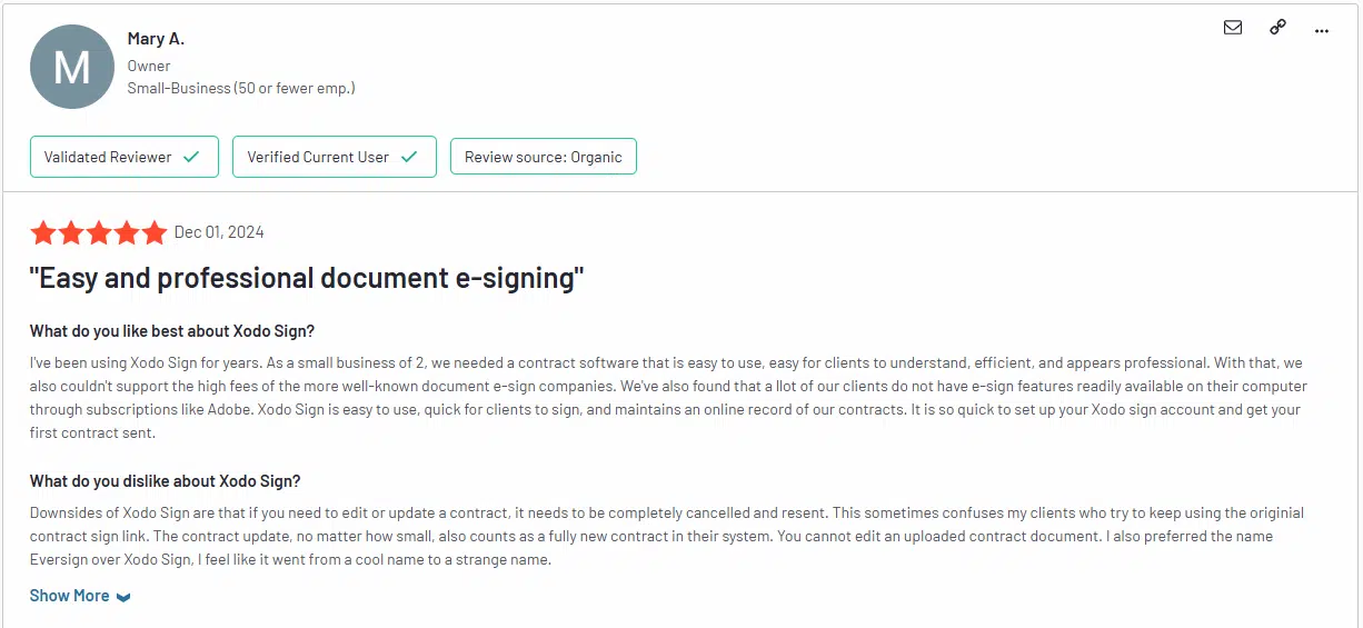 Xodo Sign user opinion