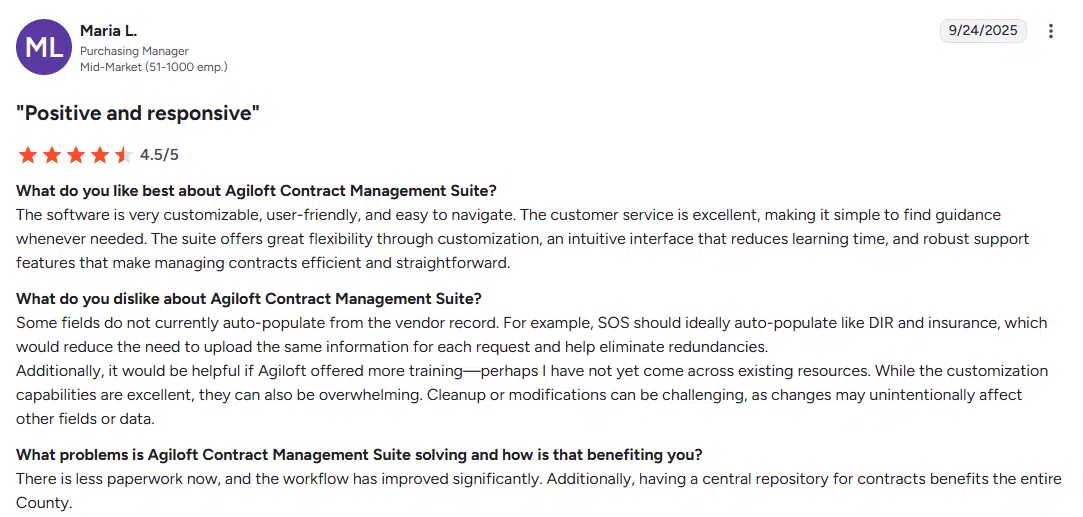 7 sales contract management software tools to speed up your deal cycle 14 Agiloft software review