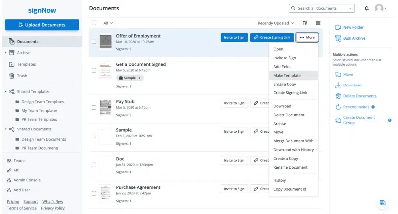 Best Salesforce contract management software in 2026 10 SignNow dashboard