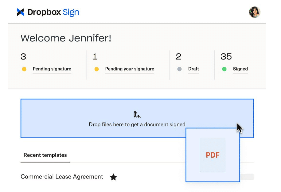 Digital signature API: The HelloSign dashboard