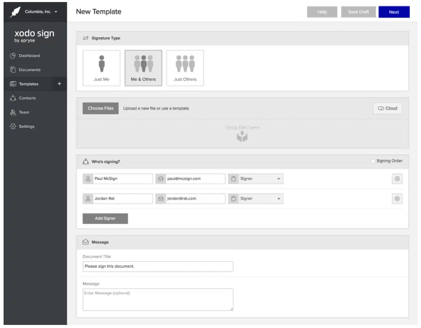 Digital signature API: The Xodosign dashboard