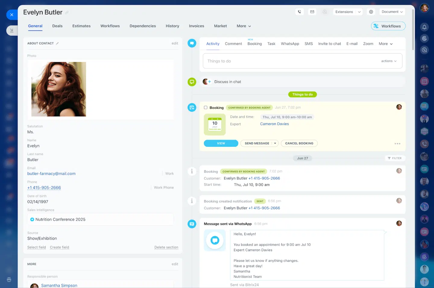 A screenshot of the Bitrix24 dashboard
