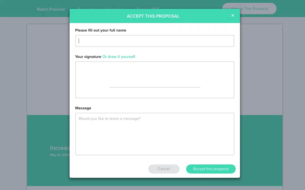 A screenshot of the Nusii dashboard