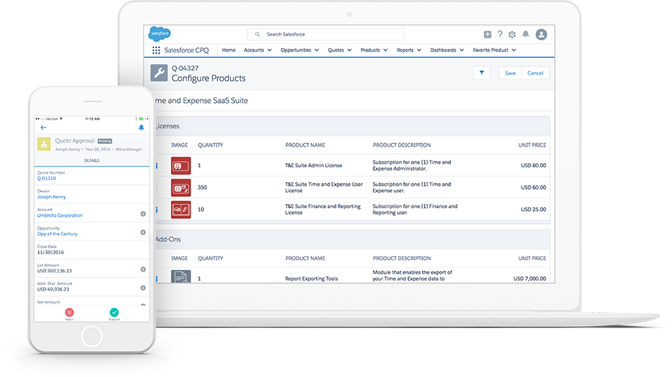 A screenshot of the Salesforce Revenue Cloud CPQ dashboard
