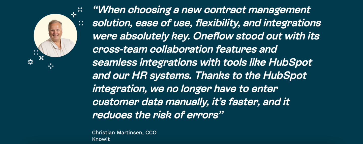 Christian Martinsen, CCO, Knowit review of Oneflow quoting software
