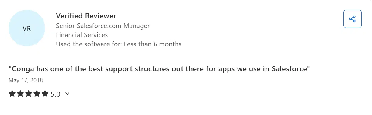 Conga customer review