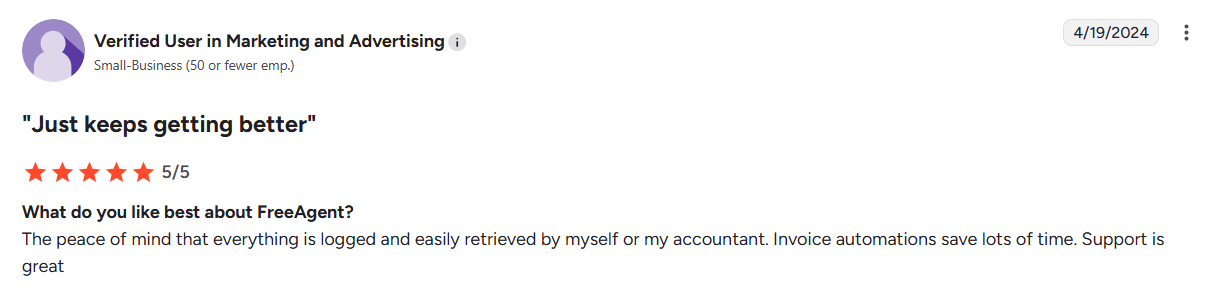 FreeAgent user feedback