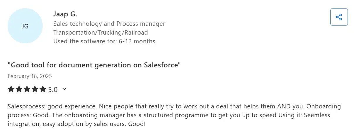 Oneflow customer review