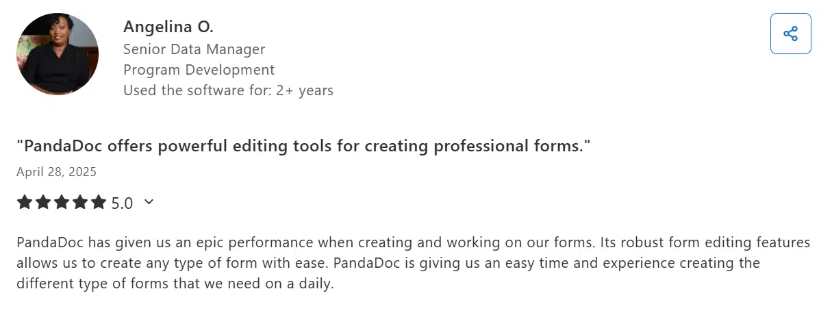 PandaDoc customer review