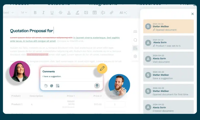 Proposal generation with Oneflow in just a few clicks