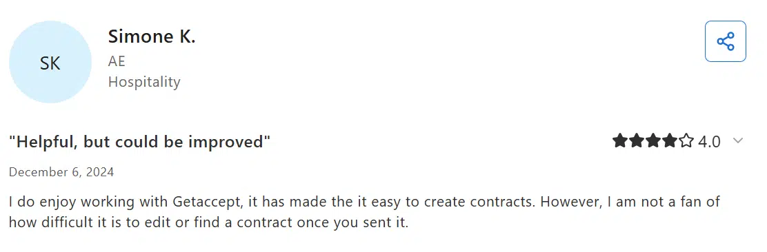 Quotation software: A screenshot of the GetAccept dashboard