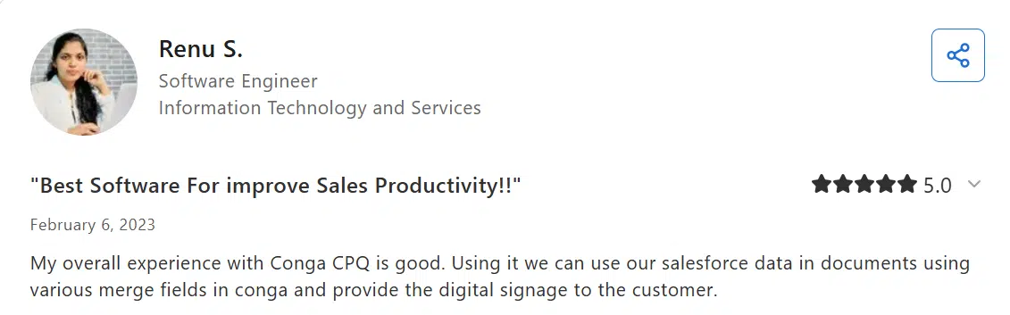 Conga CPQ user review