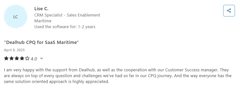 DealHub user review