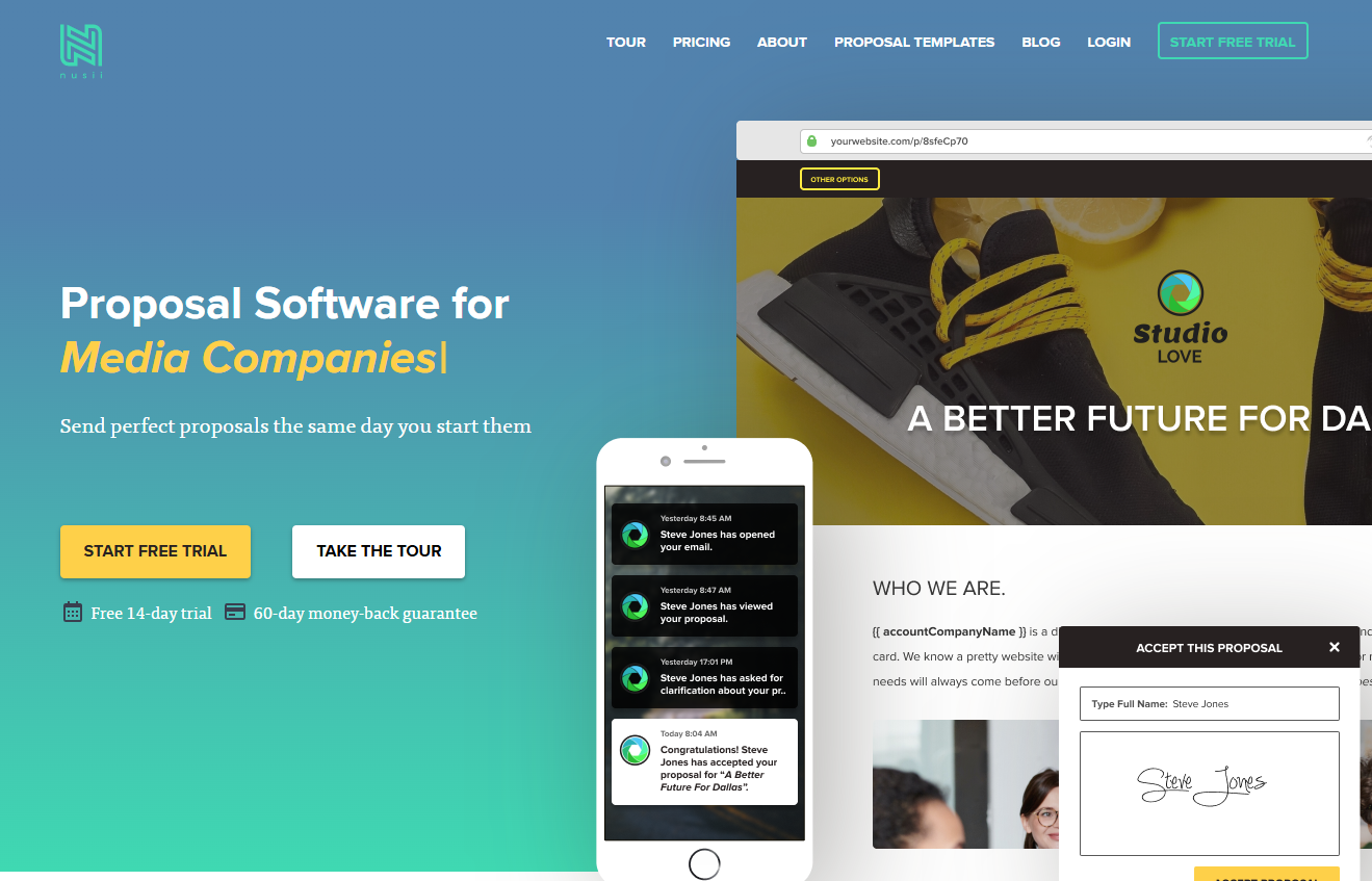 Screenshot van de website nusii.com