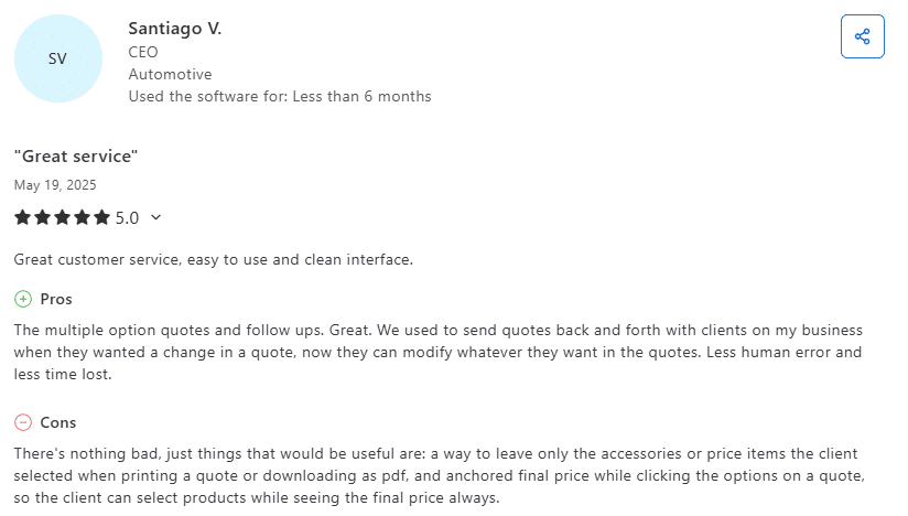 Quotient customer review