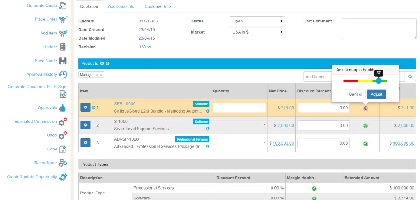 Quote-to-cash and order-to-cash software: A screenshot of the SAP CPQ dashboard