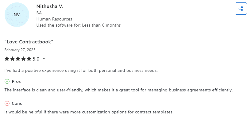 Contractbook software review