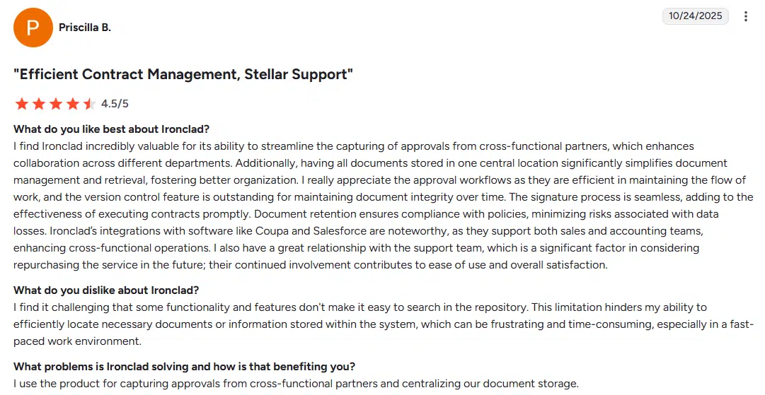 Ironclad customer review