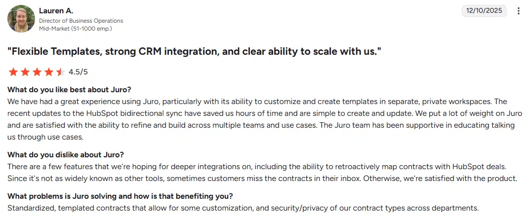 Juro customer opinion