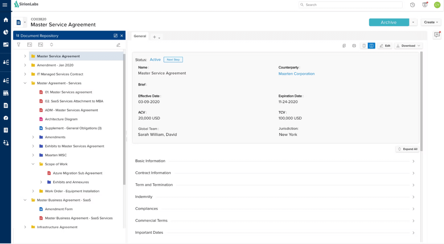 Sirion well-organized contract repository solution that smooths out contracting processes