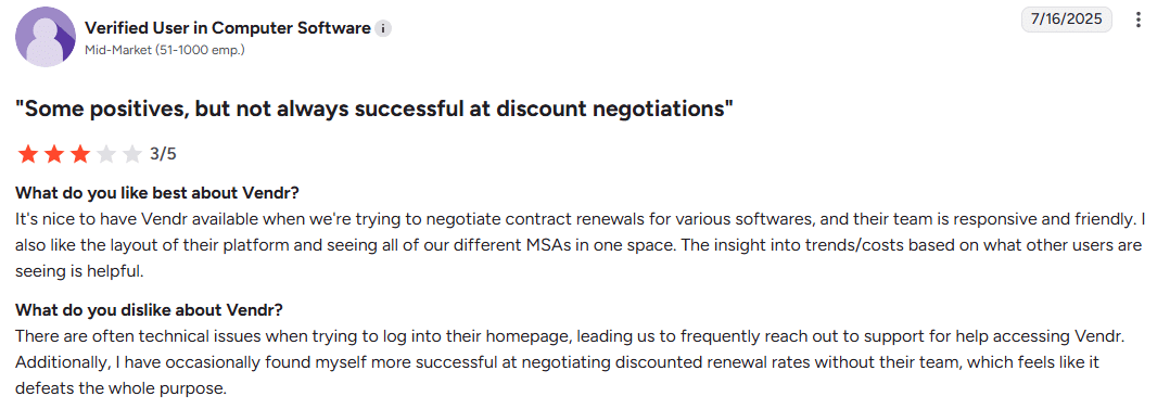 Vendr software review