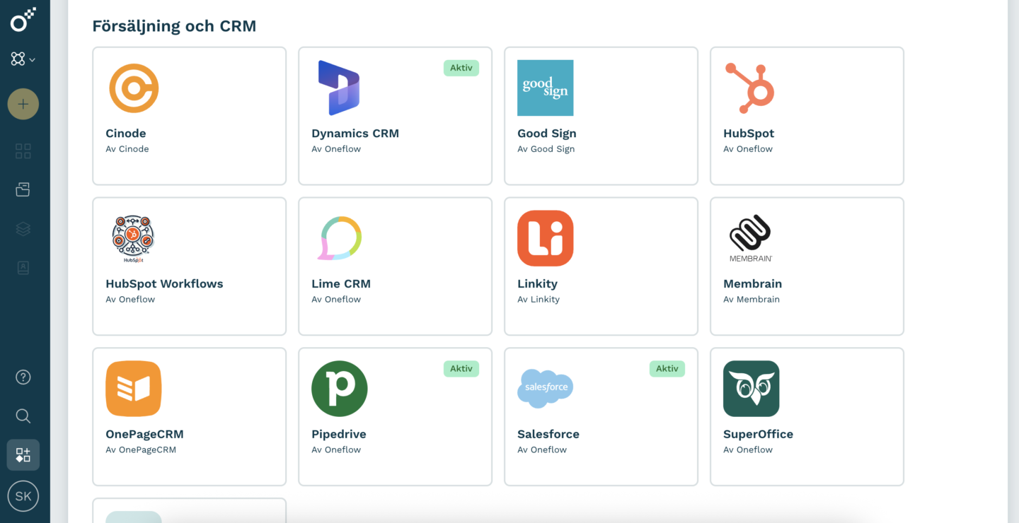 Oneflow-integrationer