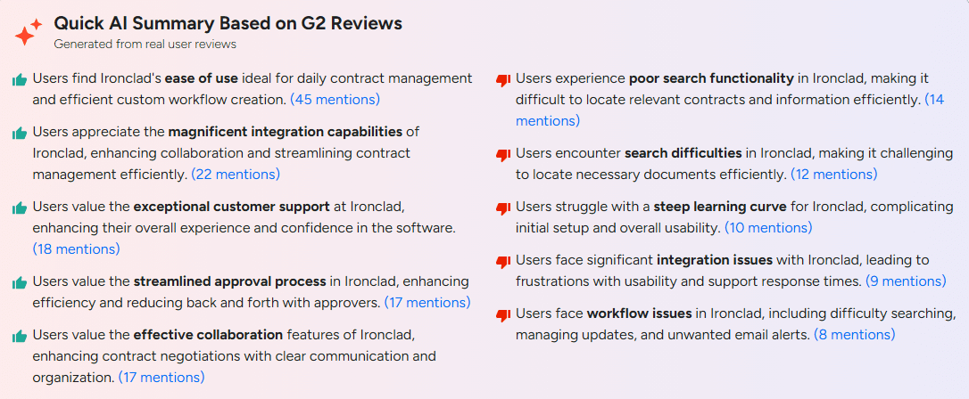 Ironclad contract management reviews, features, pricing, pros+cons 3 Ironclad contract management reviews from G2 summarized