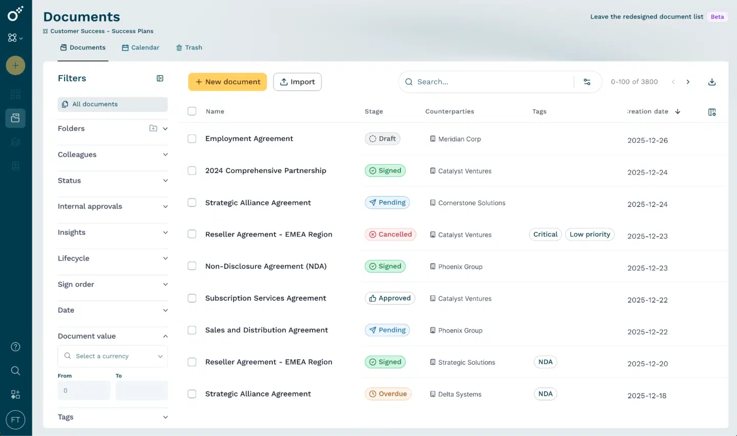 Oneflow - bäst för företag som vill koppla avtal till CRM-systemet