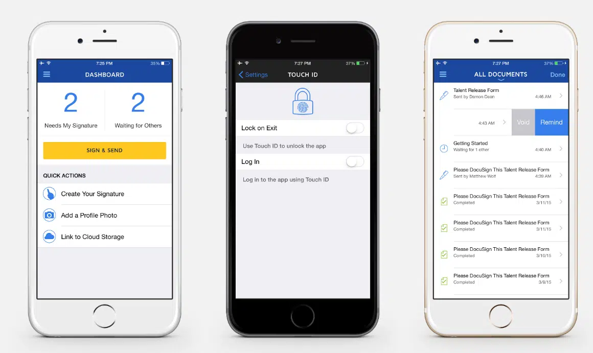 7 best contract management app options for a mobile-first workflow 4 Docusign lets internal teams store contracts and analyze contracts on desktop or mobile