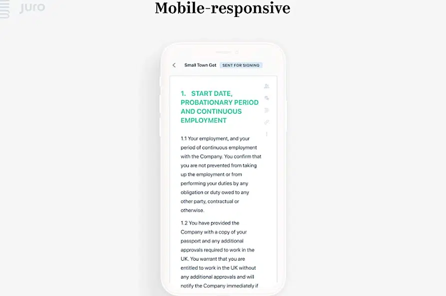 7 best contract management app options for a mobile-first workflow 2 Juro simplifies contract management challenges with a mobile responsive application